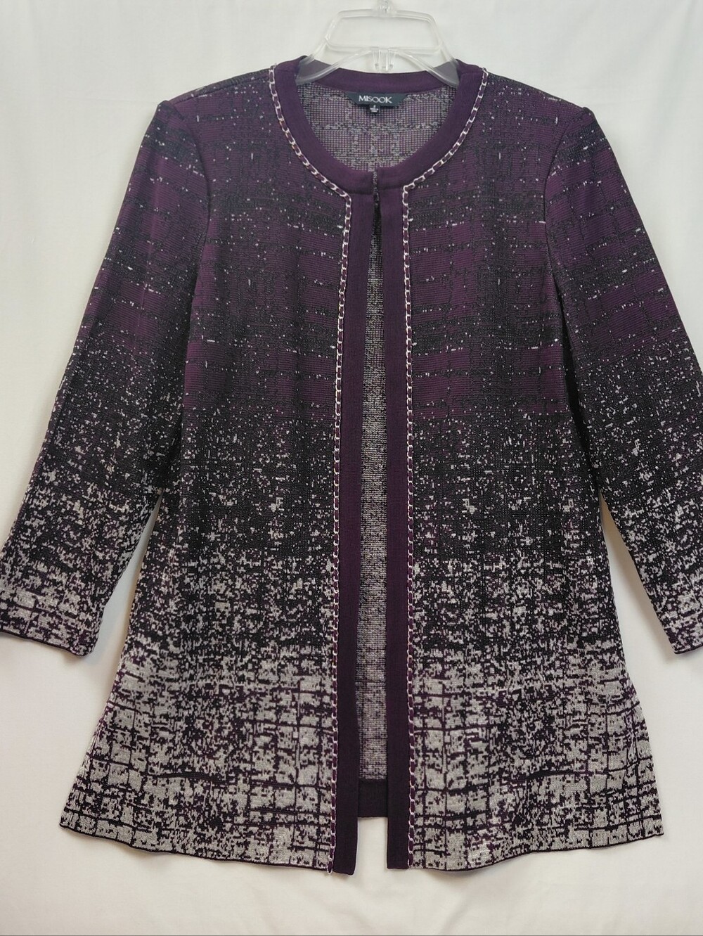 Misook Ombre Cardigan Size Small Purple Silver